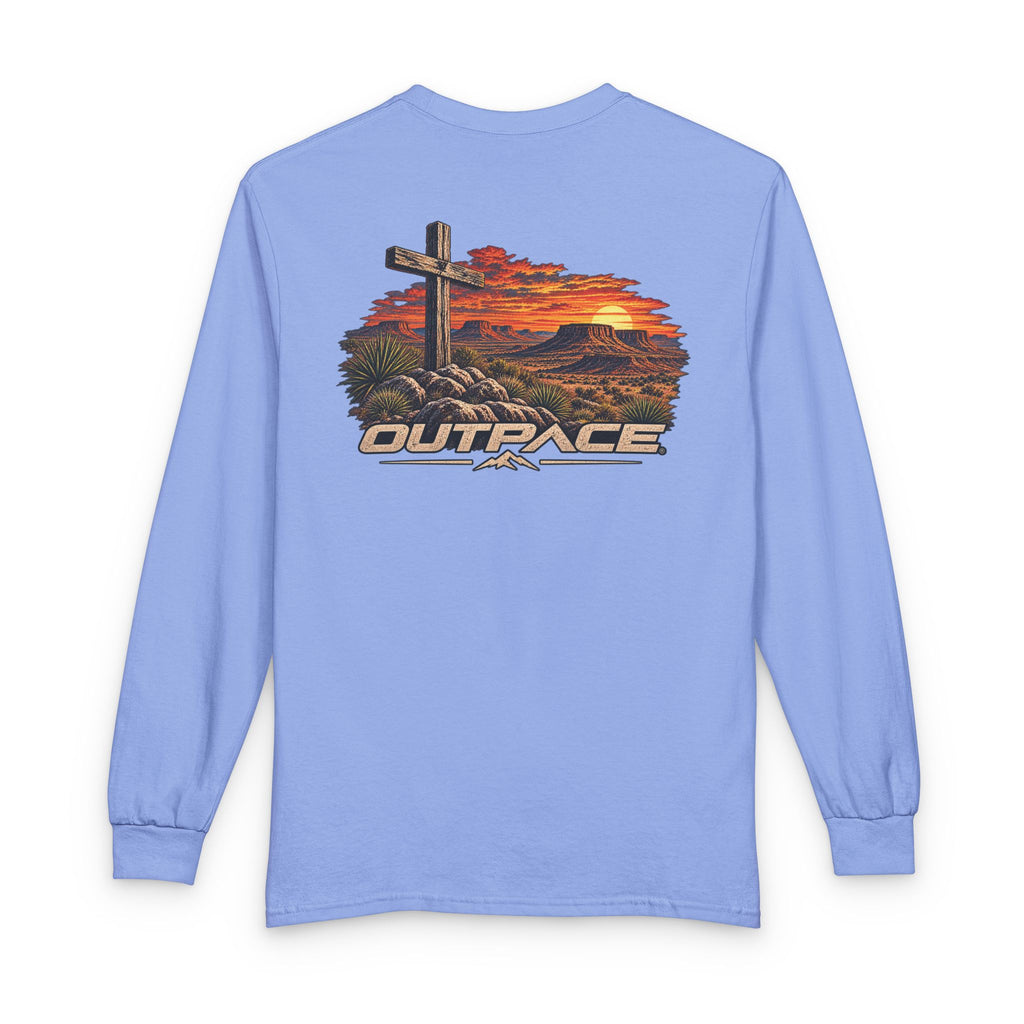 OUTPACE Christian Cross Sunset Long Sleeve T-Shirt