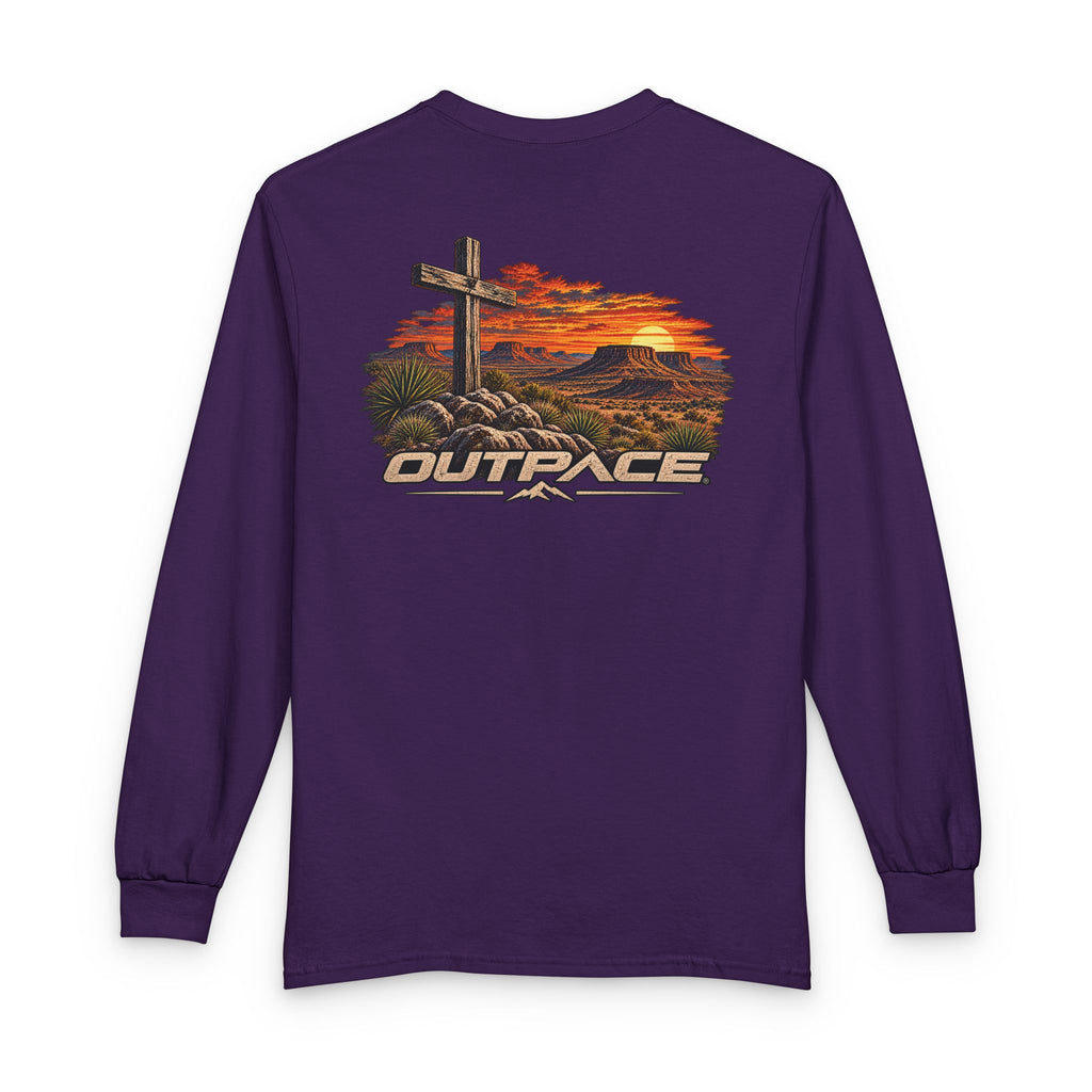 OUTPACE Christian Cross Sunset Long Sleeve T-Shirt