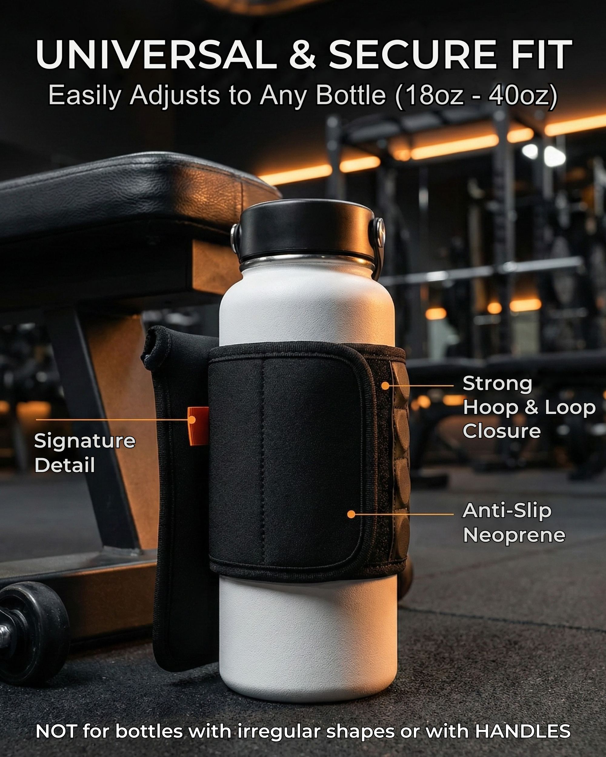 Magnetic Gym Water Bottle Sleeve – Attaches to Any Steel Equipment