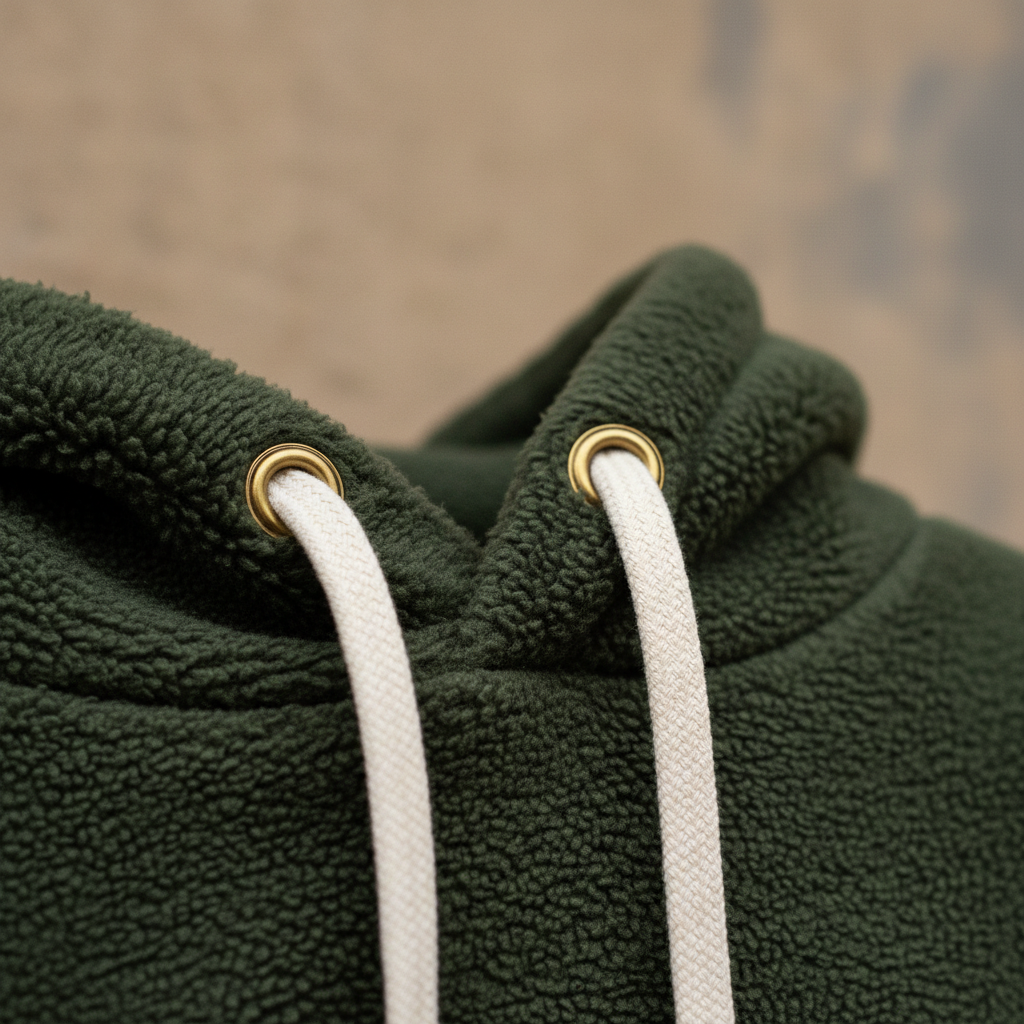 12:27 Outfitters Fleece Hoodie fabric texture detail shot