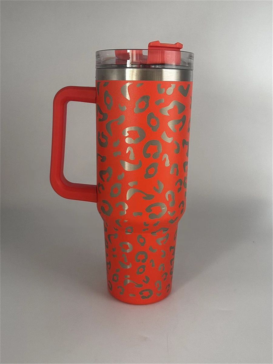 40oz Laser Etched Cheetah Tumbler – Insulated Stainless Steel