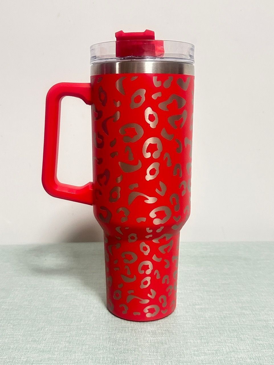 40oz Laser Etched Cheetah Tumbler – Insulated Stainless Steel