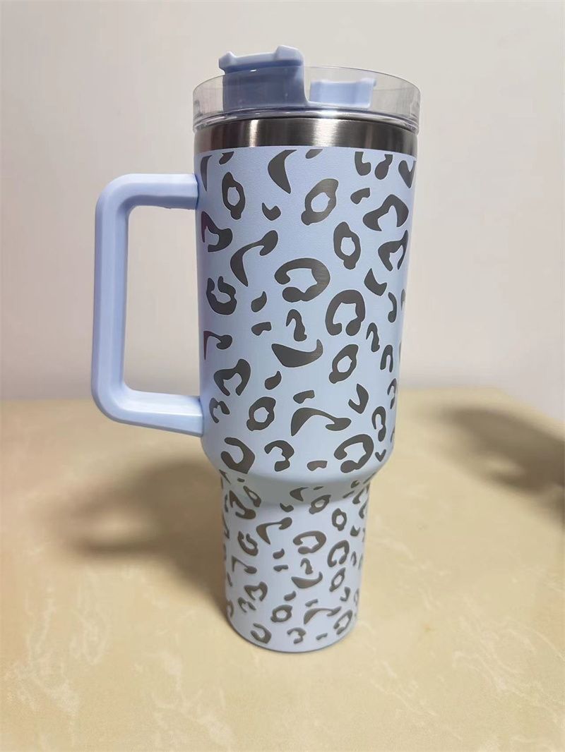 40oz Laser Etched Cheetah Tumbler – Insulated Stainless Steel