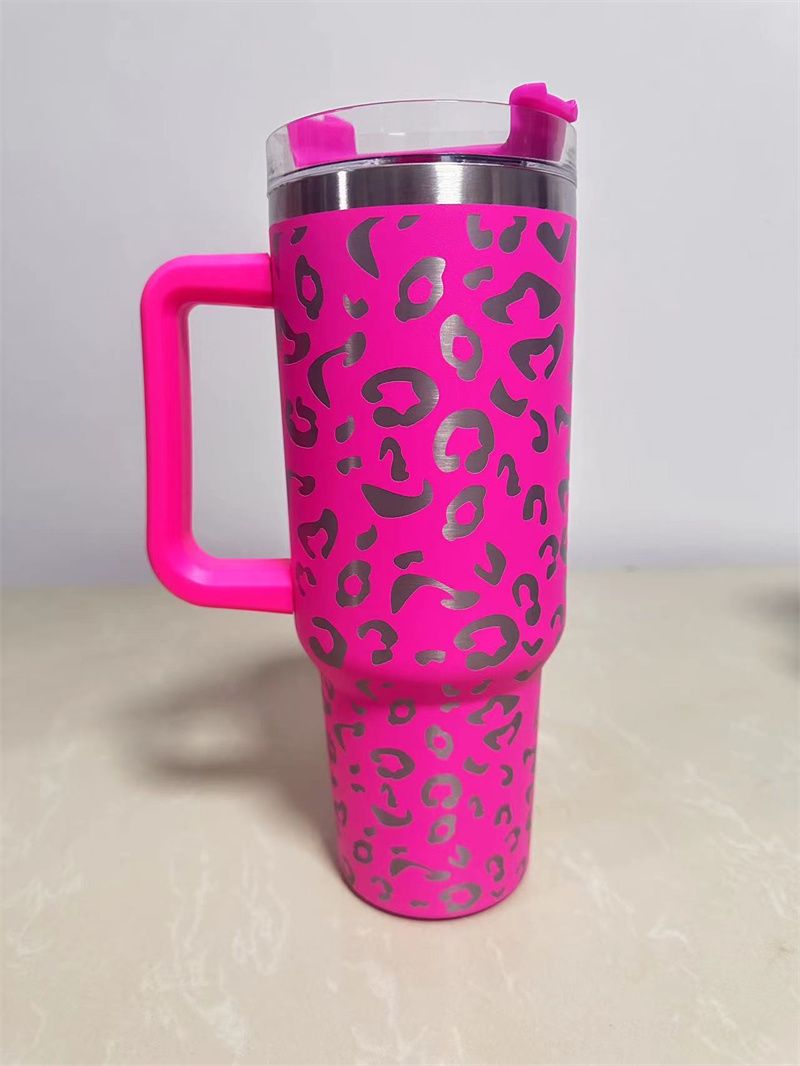 40oz Laser Etched Cheetah Tumbler – Insulated Stainless Steel