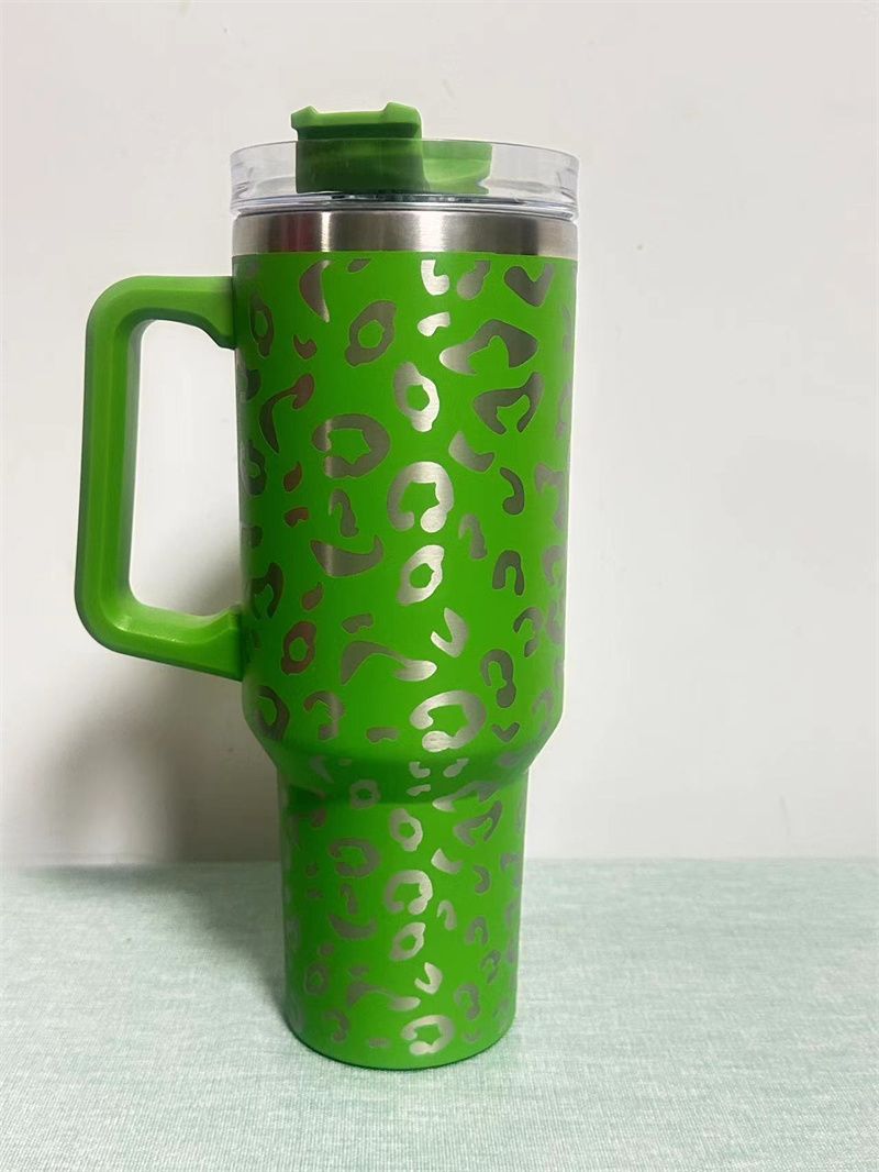 40oz Laser Etched Cheetah Tumbler – Insulated Stainless Steel