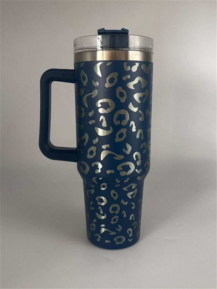 40oz Laser Etched Cheetah Tumbler – Insulated Stainless Steel